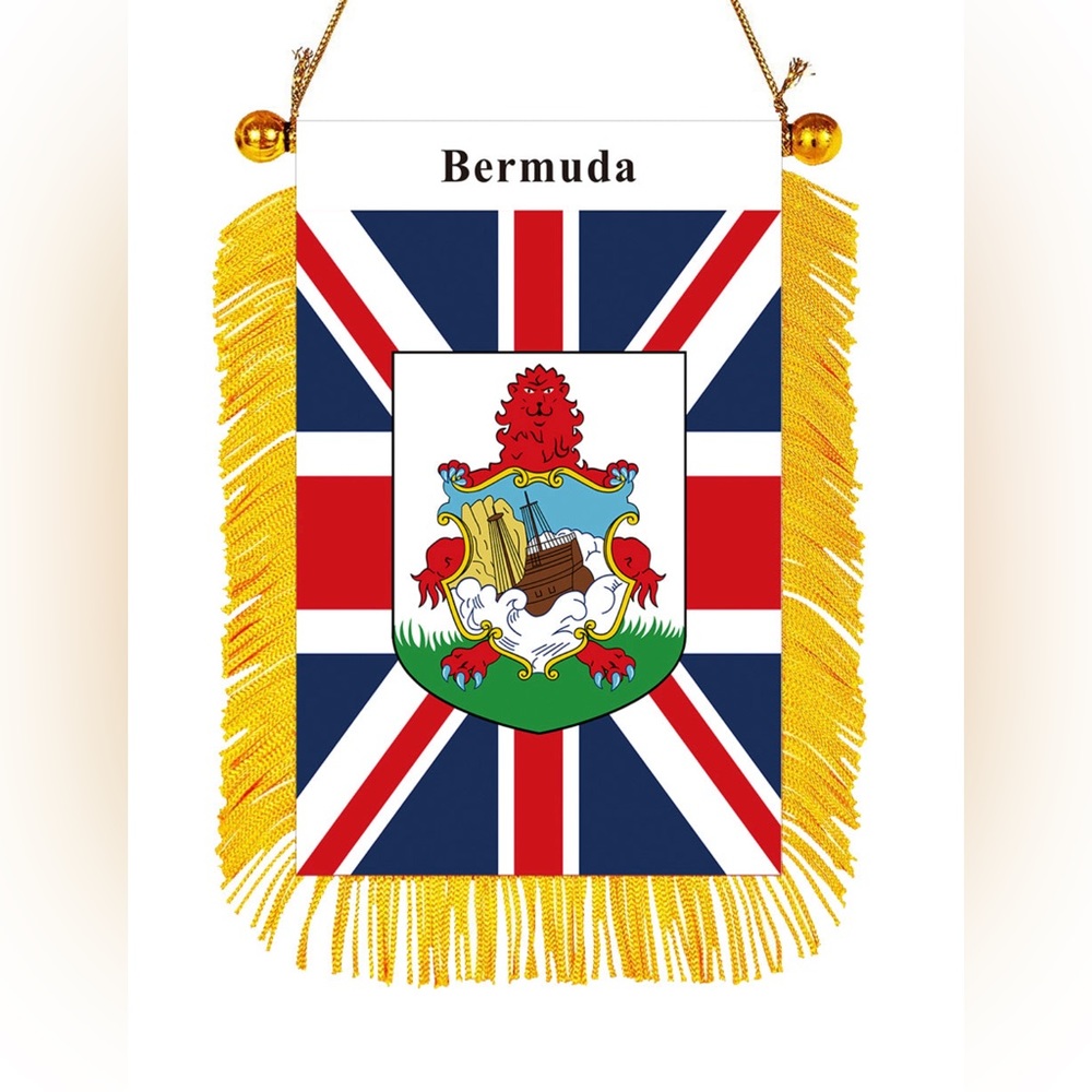 Bermuda large rearview mirror flag